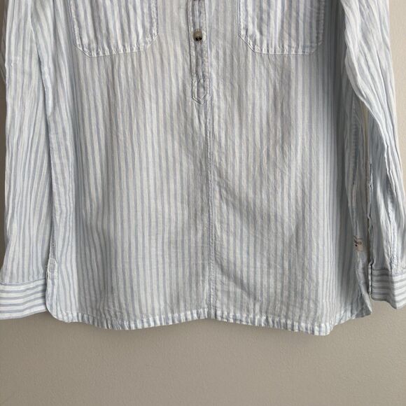 Toad & Co Womens White Blue Striped Indigo Ridge Popover Blouse Size Small - Picture 6 of 11